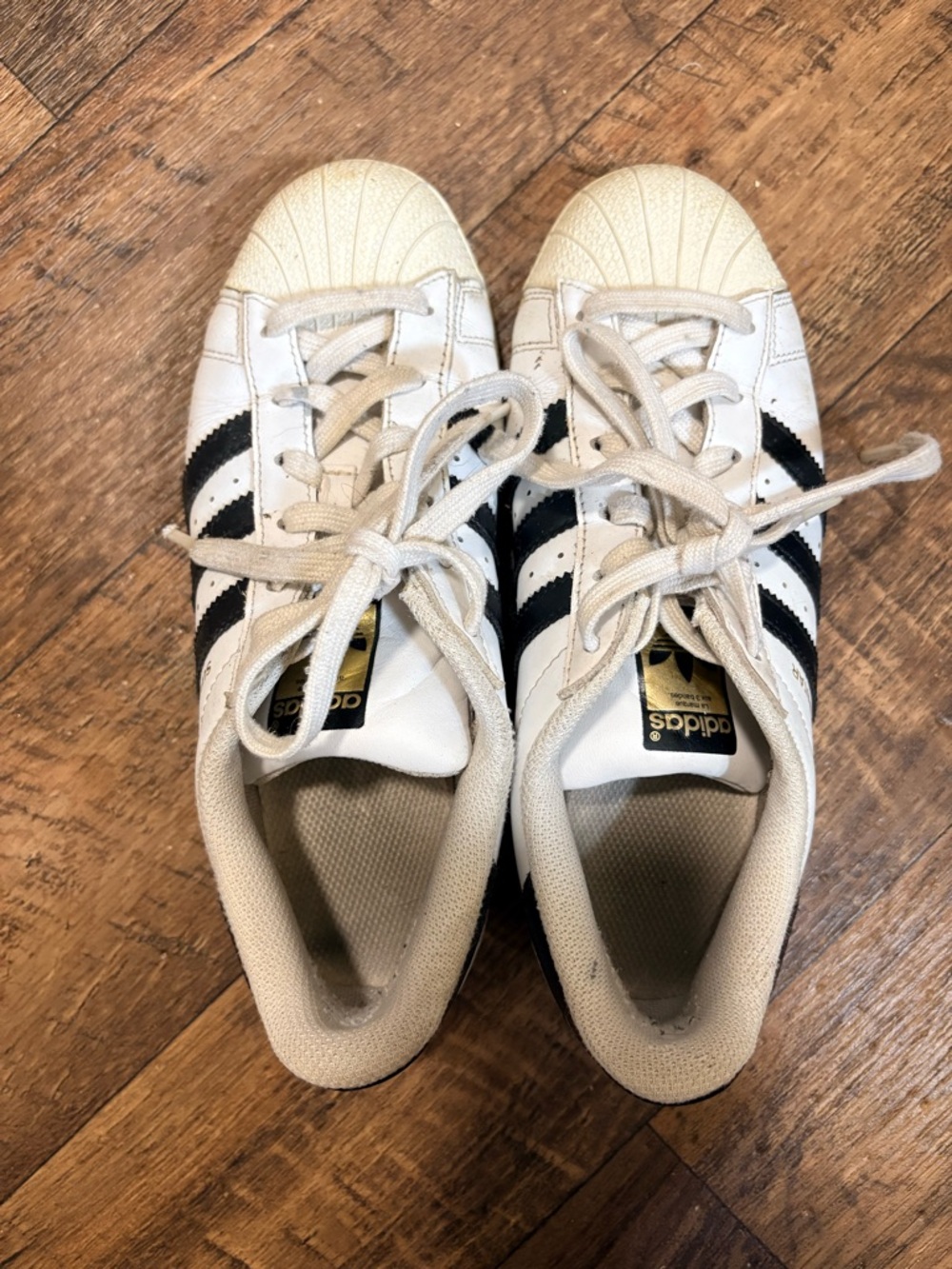 adidas Kids White & Black Classic Shell-Toe Sneakers